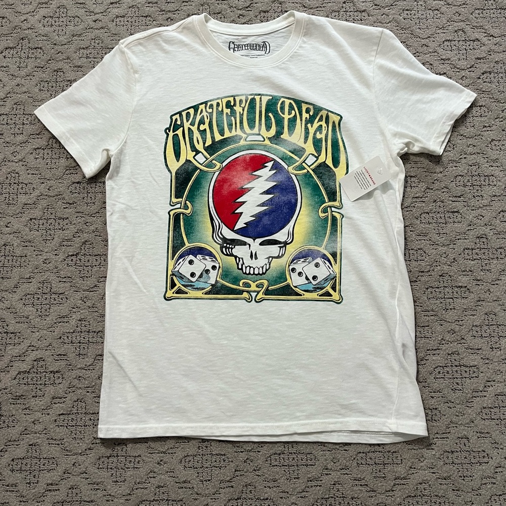 š¢ '24 Grateful Dead Band Deal Go Down Dice Green Matte Steal Face HQ Lucky Tee - Picture 5 of 10